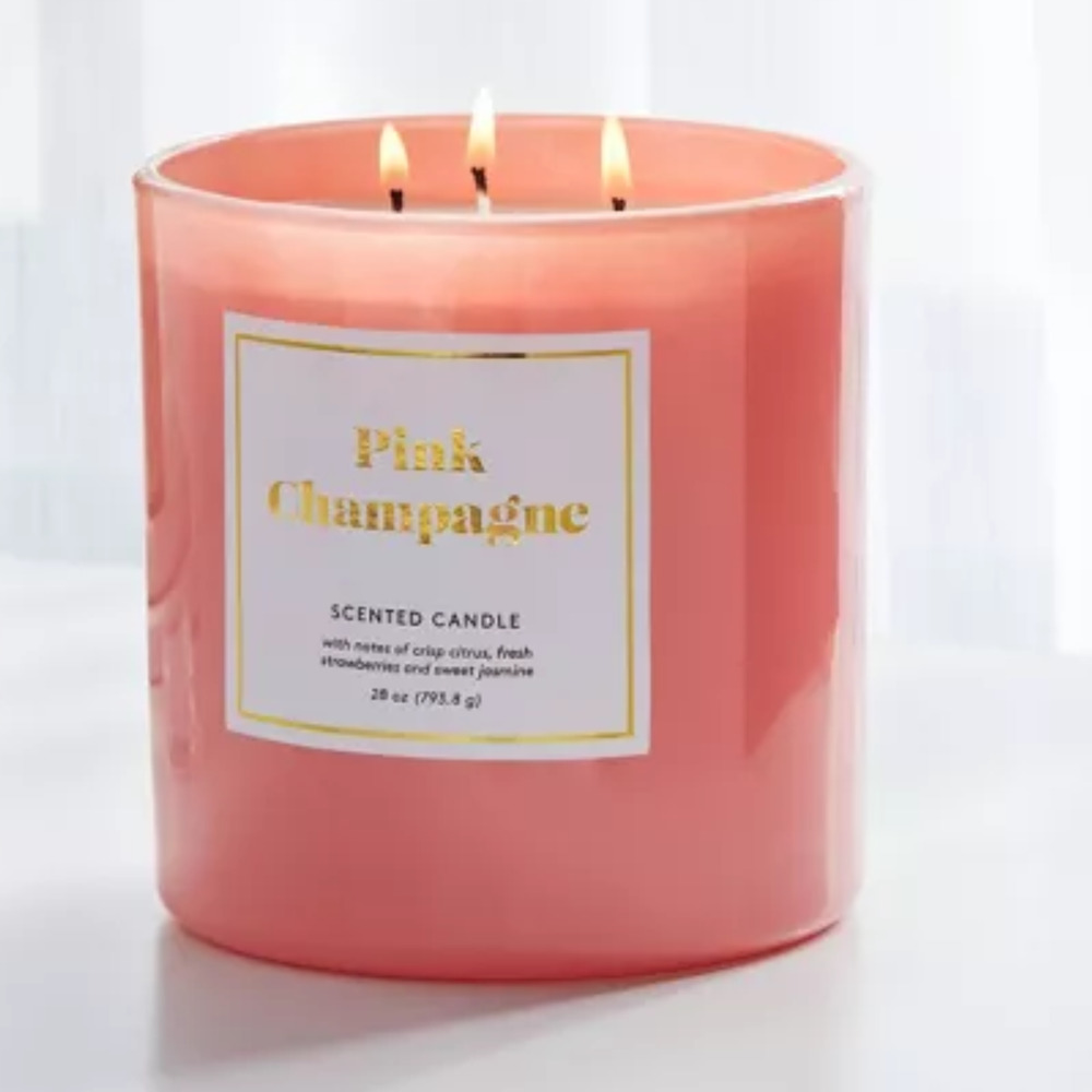 Pink Champagne 28oz Scented Candle by Opalhouse 3 Wicks BRAND NEW